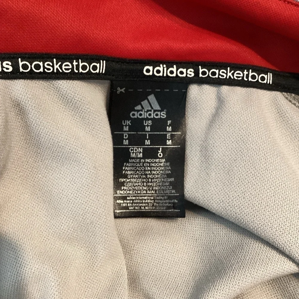 Adidas Basketball 1/4 Zip Pullover Size M Gray Red